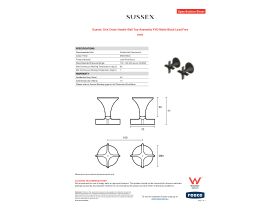 Specification Sheet - Sussex Oria Cross Handle Wall Top Assembly PVD Matte Black Lead Free