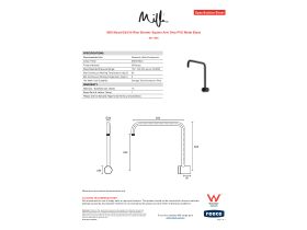 Specification Sheet - Milli Mood Edit Hi-Rise Shower Square Arm Only PVD Matte Black