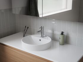 In Situ - Posh Bristol Round Semi Inset Basin with Overflow 1 Taphole 400mm White
