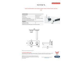 Specification Sheet - Sussex Scala Bath Mixer Outlet System Straight 160mm Left Hand Chrome Lead Free