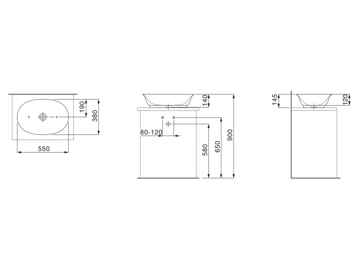 LAUFEN New Classic Counter Basin 550mm