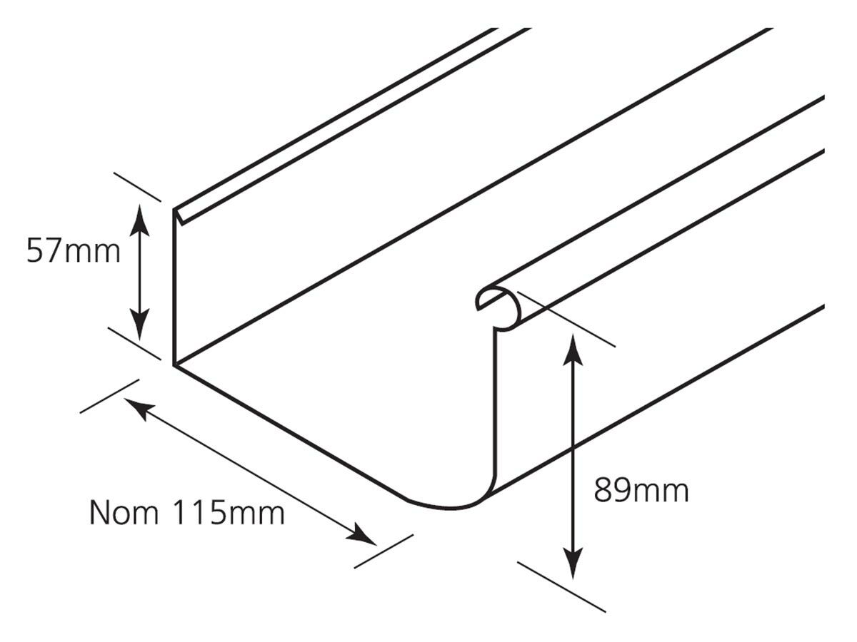 Stramit Quad 115mm .42mm Galvanized 6mtr