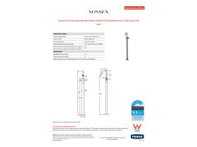 Specification Sheet - Sussex Pure Floor Mounted Basin Mixer Trimset PVD Brushed Bronze (5 Star) Lead Free