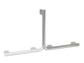 Hero - Mizu Drift Assisted Living 300 x 400mm 90 Degree Angled Grab Rail Brushed Chrome