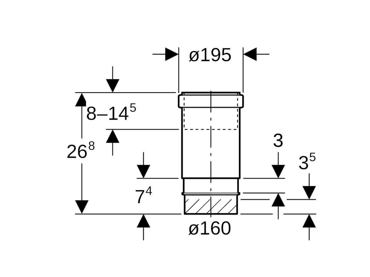 Geberit Expansion Socket 160mm
