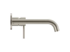 Supporting Image - Mizu Drift Wall Basin / Bath Mixer Set with Curved Spout Kit Brushed Nickel (6 Star) Lead Free - Side
