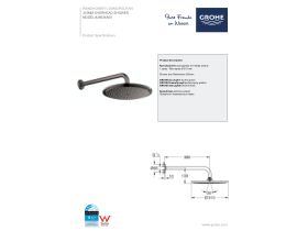 Technical Guide - GROHE Rainshower Cosmo Overhead Wall Shower 310mm Hard Graphite