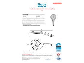 Specification Sheet - Roca Ona Shower Handpiece Only Brushed Nickel (5 Star)
