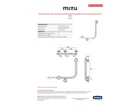 Specification Sheet - Mizu Drift 450 x 450 x 90 Degree Ambulant Toilet Grab Rail Left Hand Brushed Stainless Steel
