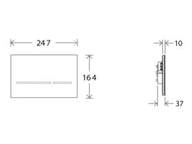 Sigma 80 Electronic Dual Flush Black Glass with Installation Set
