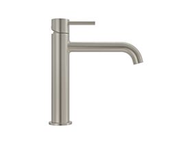 Supporting Image 1 - Mizu Drift Medium Height Basin Mixer Curved Spout Brushed Nickel (6 Star) Lead Free
