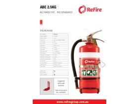 Specification Sheet - Fire Extinguisher Dry Chemical (3A:40B[E]) 2.5kg