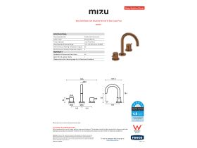 Specification Sheet - Mizu Drift Basin Set Brushed Bronze (6 Star) Lead Free