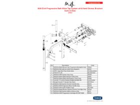 Component Listing - Milli Etch Progressive Bath Mixer Tap System with Hand Shower Brushed Gold (3 Star)