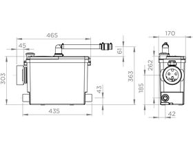 Saniflo Macerator Sanipack Wall Hung WC/Basin/Shower