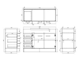 Posh Bristol MK2 1200mm Vanity Unit with Kick Centre Bowl Left Hand Drawers