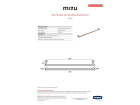 Specification Sheet - Mizu Drift Single Towel Rail 900mm Brushed Bronze