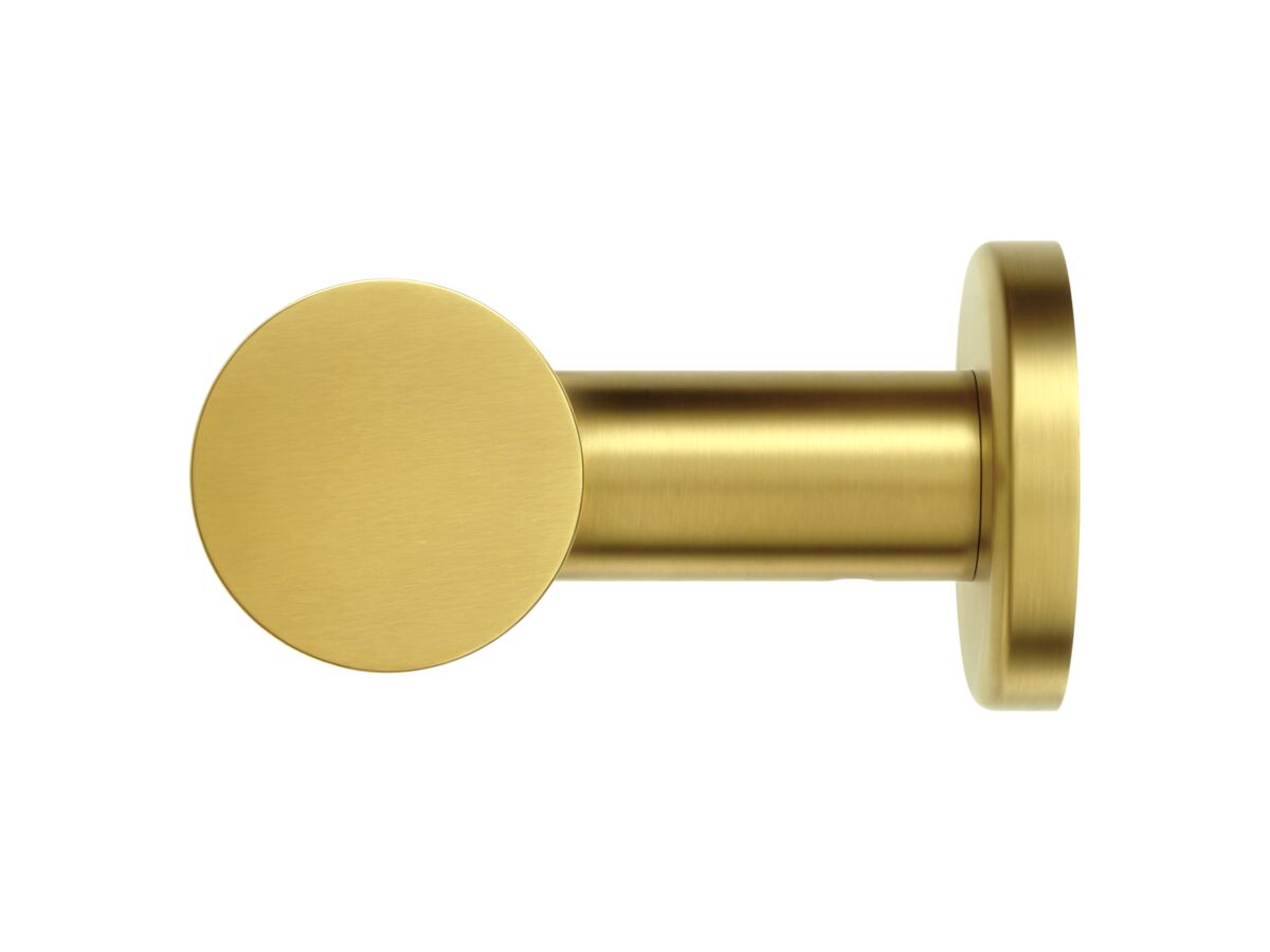 Supporting Image - Mizu Drift Straight Toilet Roll Holder Brushed Brass - Side