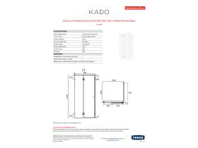 Specification Sheet - Kado Lux Frameless Enclosure with Wall Clips 1000 x 1000mm Brushed Brass