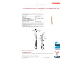 Specification Sheet - Sussex Scala Single Rail Shower with Top Rail Water Inlet LUX PVD Brushed Pure Gold (3 Star)
