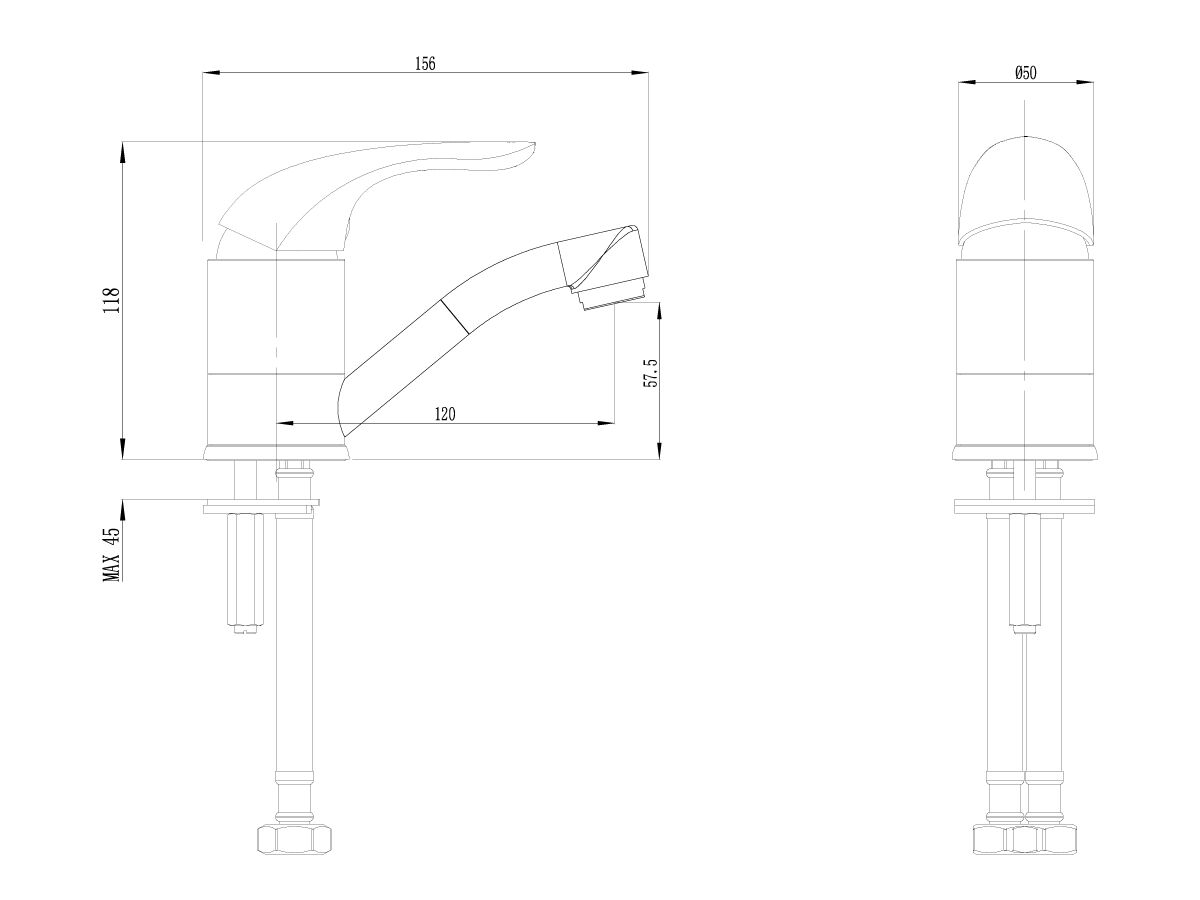 Posh Bristol MK2 Swivel Basin Mixer Chrome (4 Star)