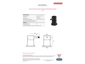 Specification Sheet - Sussex Scala Nova Top Mount Hob Mixer PVD Matte Black Lead Free