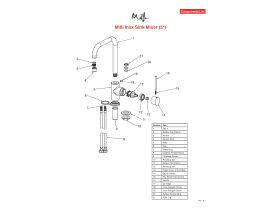 Component Listing - Milli Inox Sink Mixer Tap Stainless Steel (5 Star)