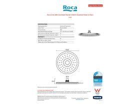 Specification Sheet - Roca Ona ABS Overhead Shower 250mm Brushed Nickel (3 Star)