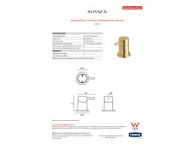 Specification Sheet - Scala Hob Basin / Sink Mixer PVD Brushed Gold Lead Free