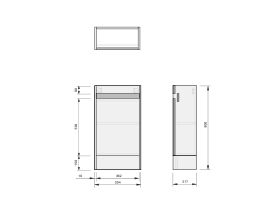 Technical Drawing - Posh Domaine Mini Floor Mounted Ceramic Top
