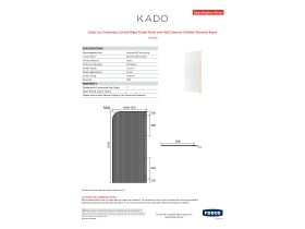 Specification Sheet - Kado Lux Frameless Curved Right Fluted Panel with Wall Channel 1000mm Brushed Brass