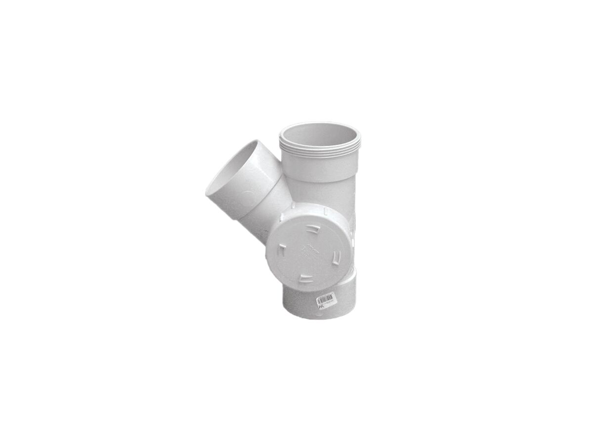 Hero - DWV Side Access Junction Left Hand 100mm x 45 Degree