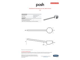 Specification Sheet - Posh Bristol Pin Extended Lever Only 180mm Chrome