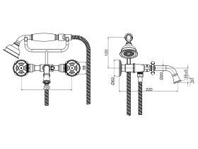 Posh Canterbury Wall Mounted Telephone Bath/ Shower Set (3 Star)