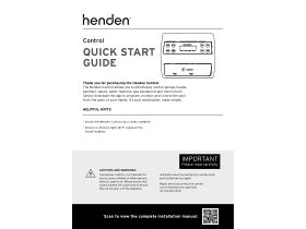 Quick Start Guide - Henden Control