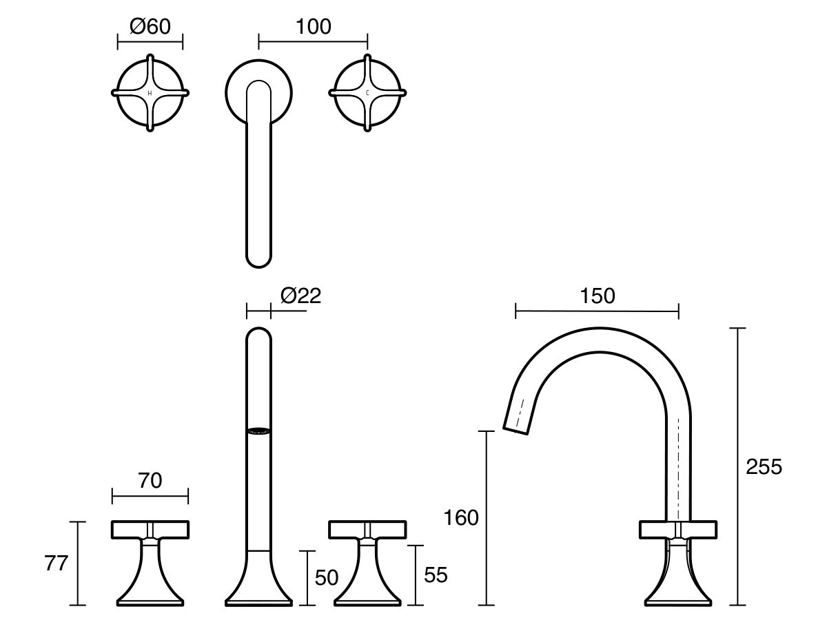 Sussex Oria Cross Basin Set (5 Star)