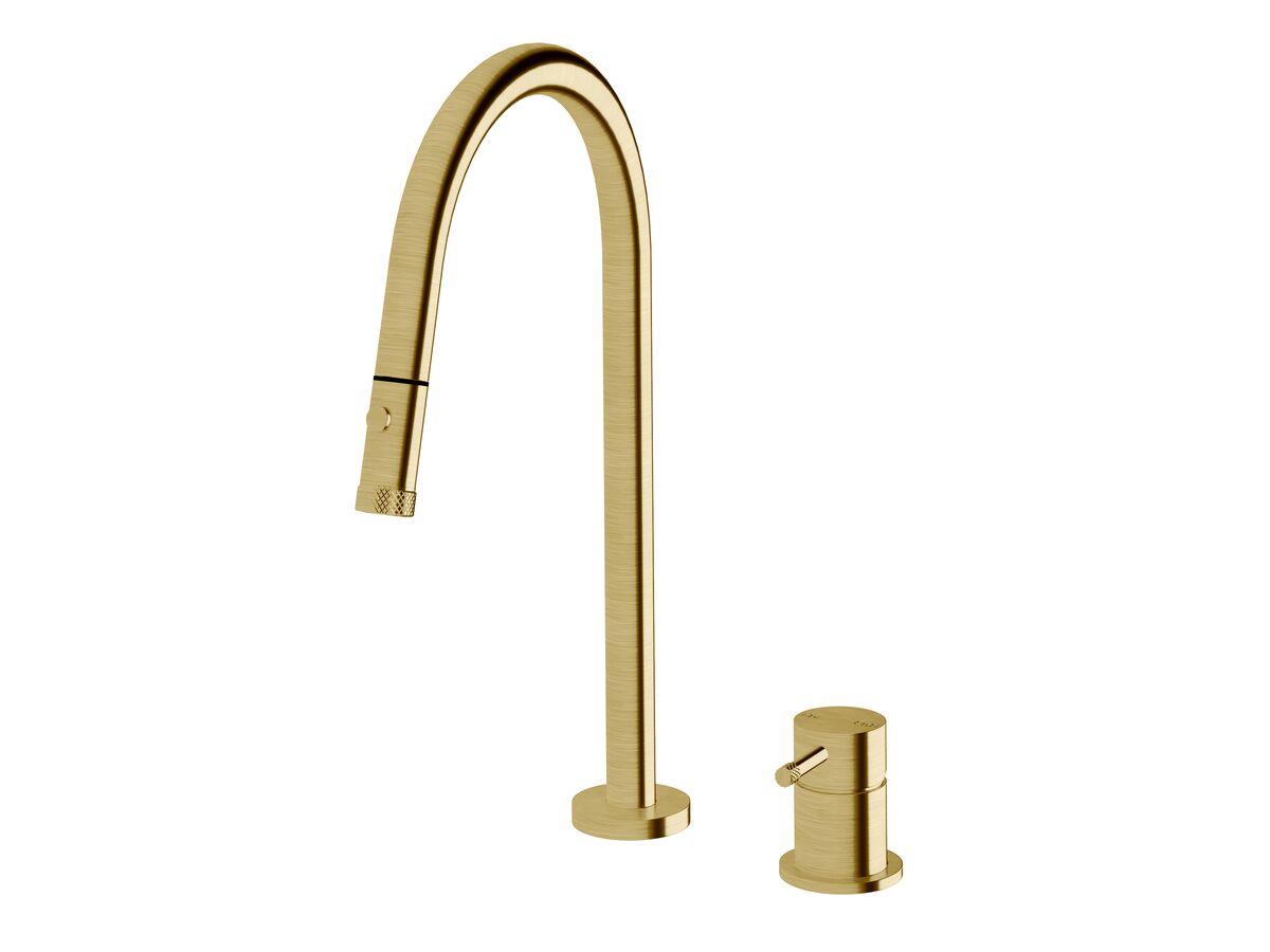 Hero - Sussex Scala Nova Hob Sink Mixer Set Pull Out Spray PVD Brushed Gold (5 Star) Lead Free