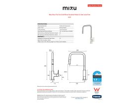 Specification Sheet - Mizu Bloc Pull Out Sink Mixer Brushed Nickel (5 Star) Lead Free