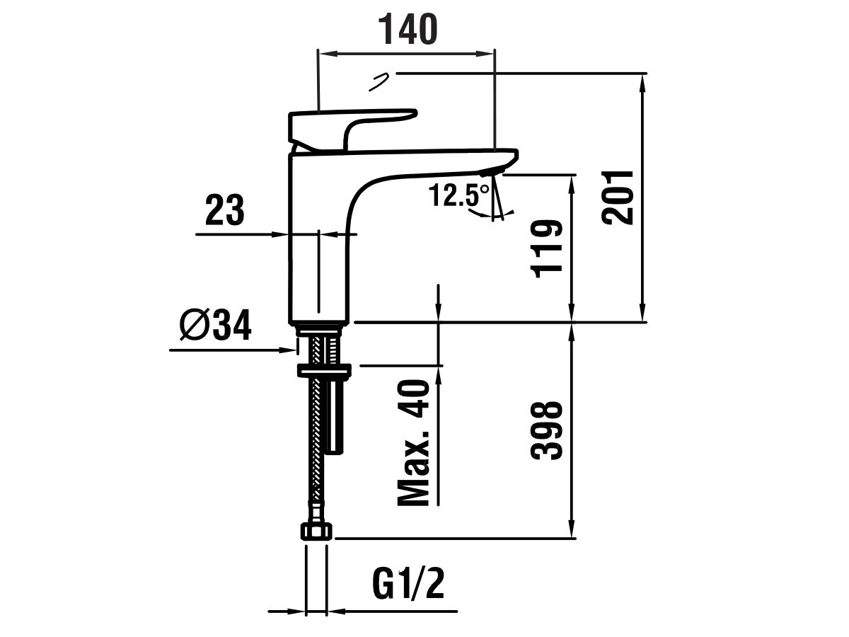 LAUFEN CityPlus Mid Basin Mixer Chrome (4 Star)