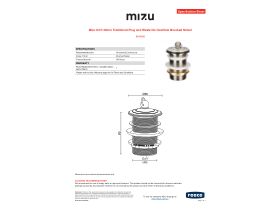 Specification Sheet - Mizu Drift 40mm Plug & Waste with No Overflow Brushed Nickel