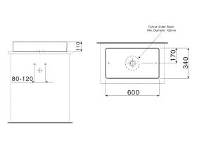 LAUFEN Living Saphirkeramik Counter Basin 600 x 340mm White