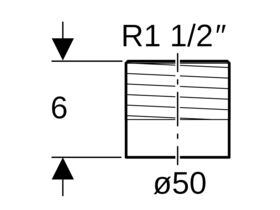 Geberit Adaptor - Male 50mm x 40mm