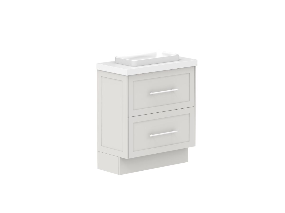 Supporting Image - Kado Lux Ensuite All Drawer Twin 750mm Floor Mount Centre Basin 50mm Top