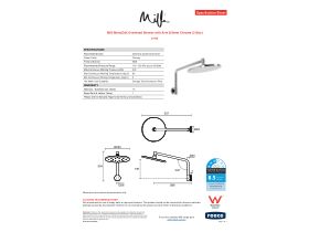 Specification Sheet - Milli Marq Edit Overhead Shower with Arm 250mm Chrome (3 Star)