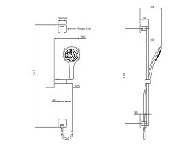 Mizu Bloc MK2 Single Waterrail Shower 1 Function