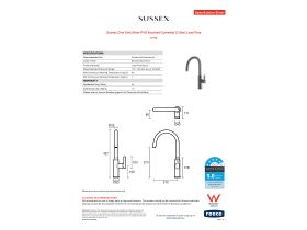 Specification Sheet - Sussex Oria Sink Mixer PVD Brushed Gunmetal (5 Star) Lead Free