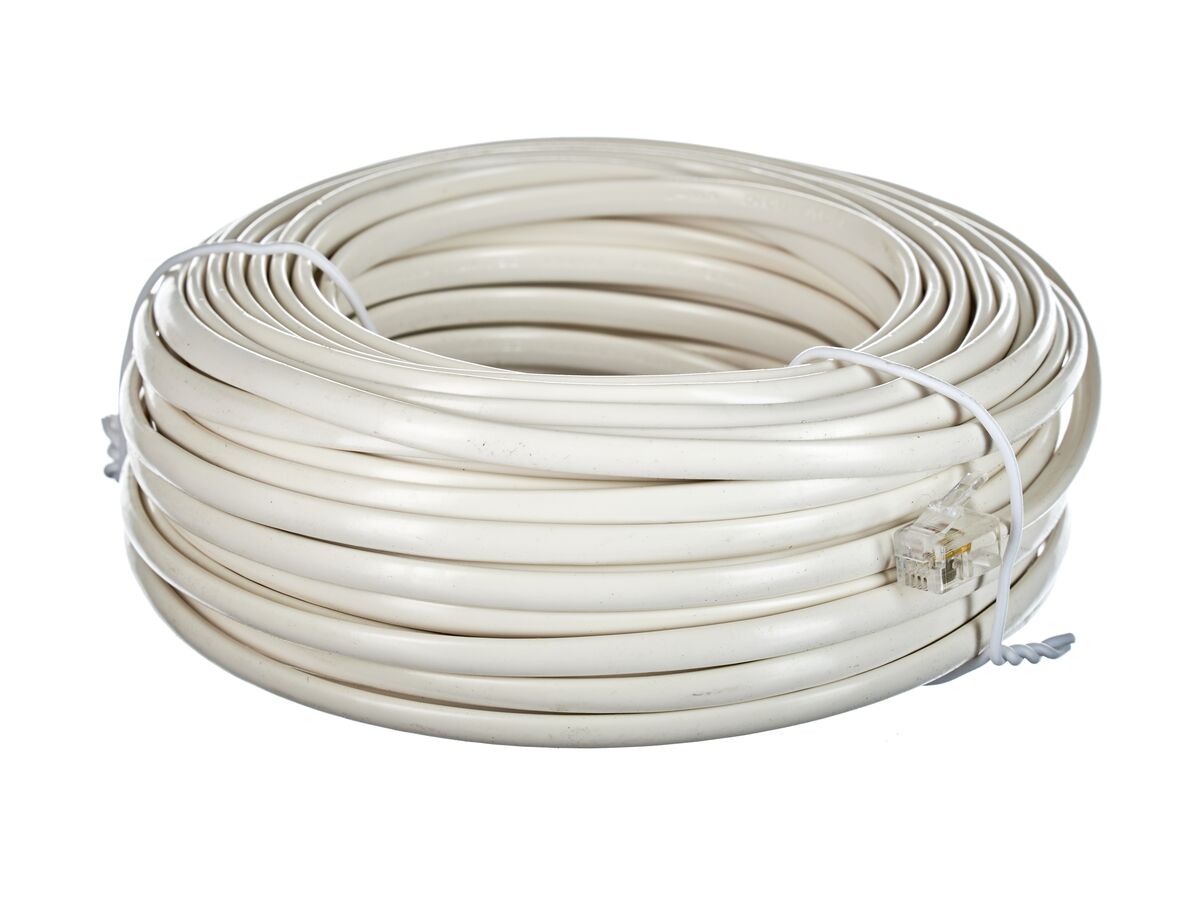 Beige 24V Cable RJ12 Plugs 20 Metre