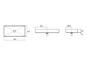 Alape Metaphor Counter Basin 750mm White