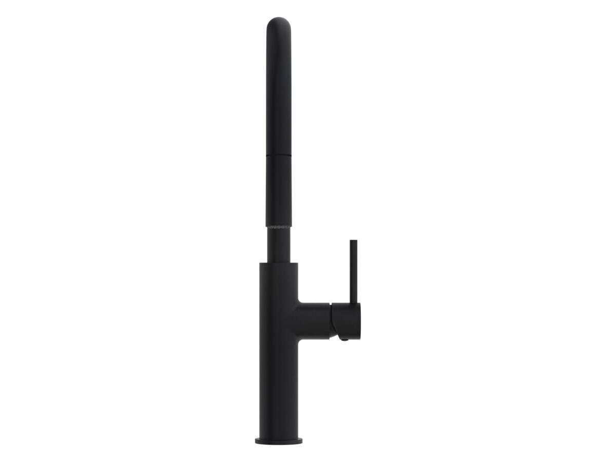 Supporting Image 2 - Mizu Drift Pull Out Gooseneck Sink Mixer Curve 2 Function Matte Black (5 Star) Lead Free