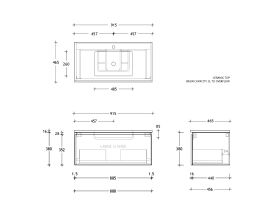Posh Domaine All-Drawer Single 900 Wall Hung Ceramic